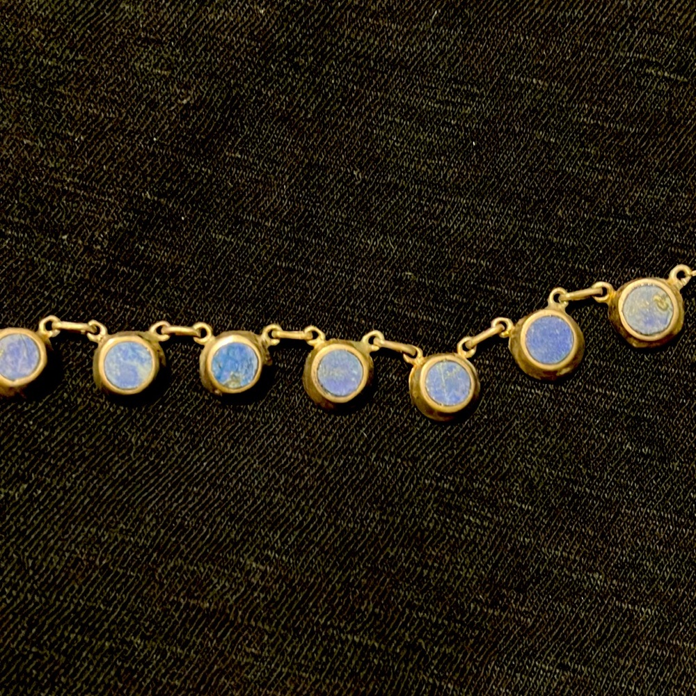 Silver & lapis lazuli stone necklace